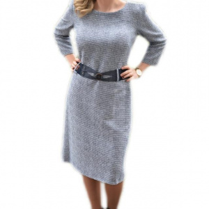 Rochie fashion cu paiete in tesatura, model elegant de culoare gri