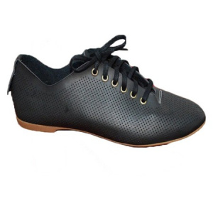 Adidas cu siret din piele naturala model tip plasa, de culoare neagra