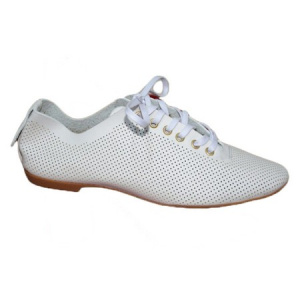 Adidas de femei, de culoare alba, din piele naturala perforata