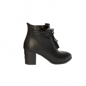 Botina simpla, culoare negru, cu toc gros