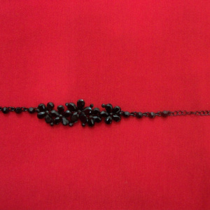 Bratara rafinata, tip candelabru, argintie, neagra BR-2367-NE