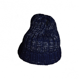 Caciula simpla de iarna, culoare bleumarin cu design argintiu