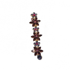 Cercei minunati cu design floral,nuanta mov,maro,negru,multicolor,negru-auriu,negru-argintiu
