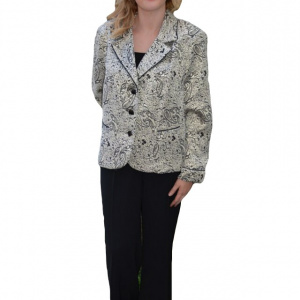Costume de ocazie, pe negru cu imprimeu auriu, format din trei piese
