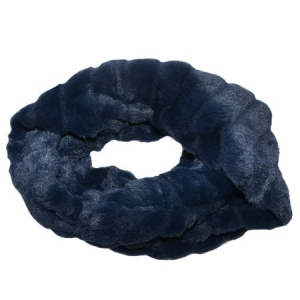 Fular Lenna cu insertii de blanita,model cilcular,nuanta de bleumarin