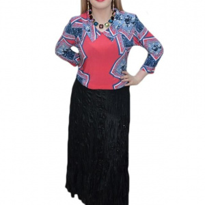 Fusta eleganta, marime mare, lungime maxi, de culoare neagra