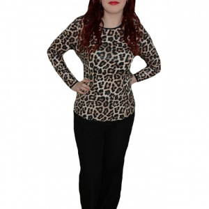 Pantalon fashion, negru, sistem de inchidere cu fermoar