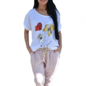 Pantalon gen pana plamaniu cu buzunare