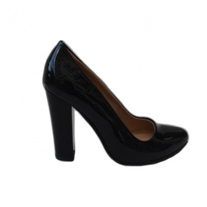 Pantof de zi cu aspect lucios, de culoare neagra, model clasic
