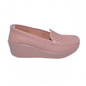 Pantofi cu platforma ,model din piele ,nuanta de roz