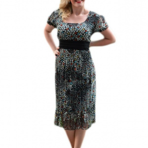 Rochie de primavara-vara, subtire, negru-alb