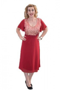 Rochie scurta de ocazie, de culoare marsala, cu croi usor evazat