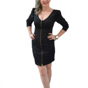 Rochie sexi, neagra, mulata, de lungime mini