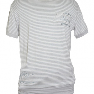 Tricou barbatesc casual ,model cu dungi,nuanta gri