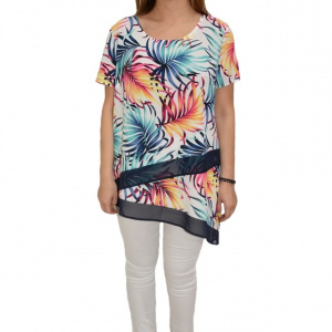 Bluza dama, casual,asimetrica, model lejer, multicolor exotic