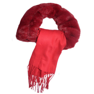 Esarfa Beatrice 2 in 1 cu insertii de blanita ,nuanta de marsala