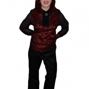 Pantalon deosebit negru, accesorizat cu curea cu model