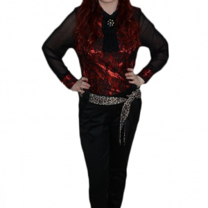 Pantalon fin la atingere, nuanta de negru, buzunare