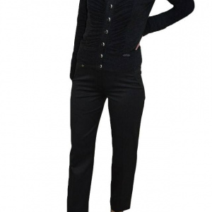 Pantalon office, nuanta de gri, buzunare apretete, strasuri fine