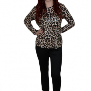 Pantalon office, nuanta de negru, nasture aplicat