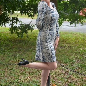 Rochie casual , de culoare bleumarin- bej animal print