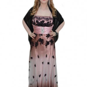 Rochie cu design de fluturi, nuanta de plamaniu, esarfa