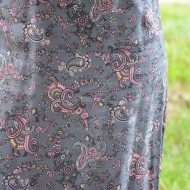 Rochie de primavara-vara, imprimeu oceanic, nuante de gri-roz