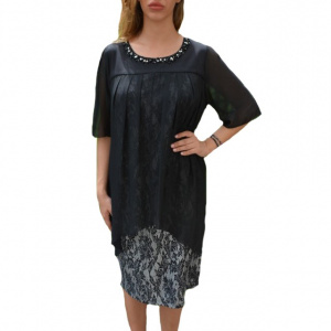 Rochie eleganta Kayla cu aplicatii de margele,nuanat de negru