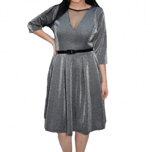 Rochie eleganta Tava cu sclipici,argintiu
