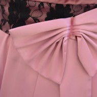Rochie eleganta, tip gogosar, din saten roz