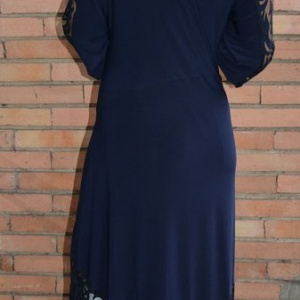 Rochie feminina, lejera, de nuanta bleumarin cu buzunare ascunse
