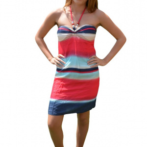 Rochie usoara, comoda de zi, design de dungi multicolore