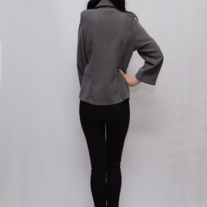 Sacou casual, scurt in talie, nuante gri, maro