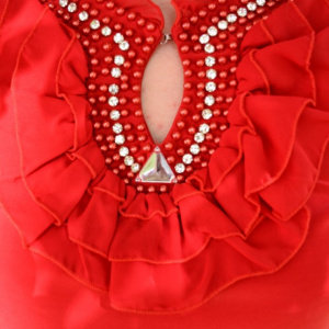 Top fashion de primavara-vara din material elastic, nuanta rosie