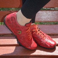 Adidas sport rosu din piele naturala cu talpa joasa, confortabila