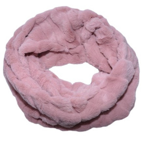 Fular Lenna cu insertii de blanita,model cilcular,nuanta de roz