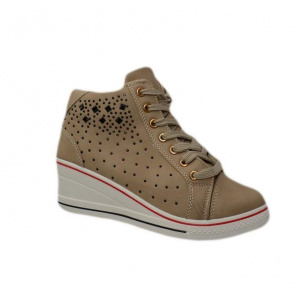 Gheata casual, de culoare bej, cu platforma alba