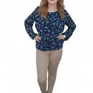 Pantalon comod de zi, tip colant, bej, cu design de buzunare