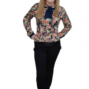Pantalon lung tineresc, croiala moderna, de culoare neagra