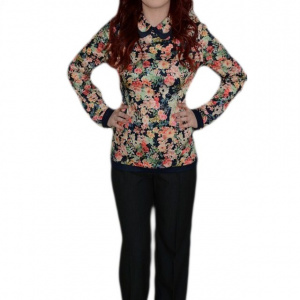Pantalon modern, nuanta de gri inchis, design simplu