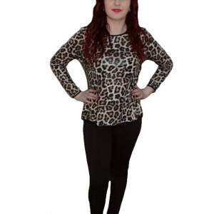 Pantalon office mulat, culoare maro, croiala tip creion