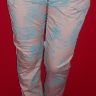 Pantaloni moderni, de culoare pudra, cu tur lasat