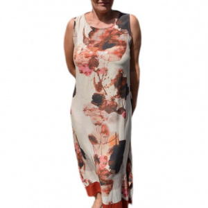 Rochie de zi cu imprimeu floral de culoare multicolora