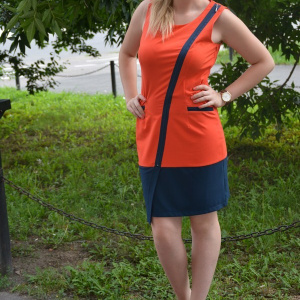 Rochie feminina de primavara-vara, bicolora