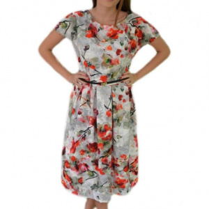 Rochie feminina de vara cu croi lejer si imprimeu multicolor