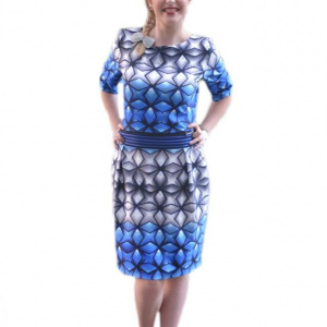Rochie moderna, tinereasca, maneci scurte si decolteu rotund