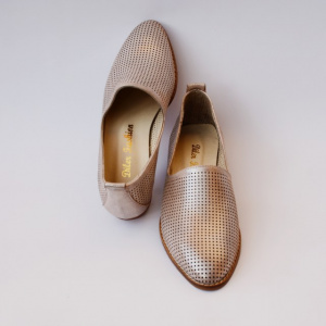 Balerin trendy din piele naturala moale , nuanta de plamaniu