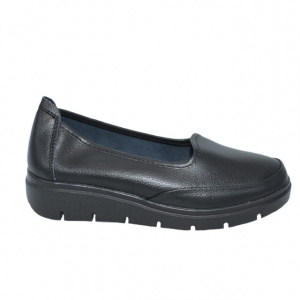 Balerini cu talpa groasa din piele ,negru