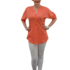 Bluza de culoare portocalie, cu maneci cu lungime ajustabila