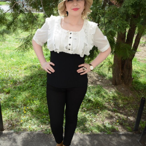 Bluze de ocazie, design elegant, de culoare alb-negru